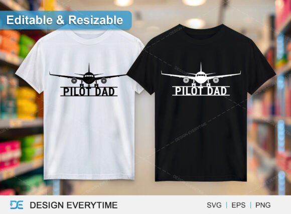 Celebrate the Skies: The Pilot Dad Logo Name T-shirt Design