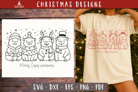 Funny Christmas Capybara SVG: Your Next Holiday Design Star