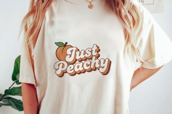 Just Peachy Retro Groovy Design PNG: A Blast from the Past