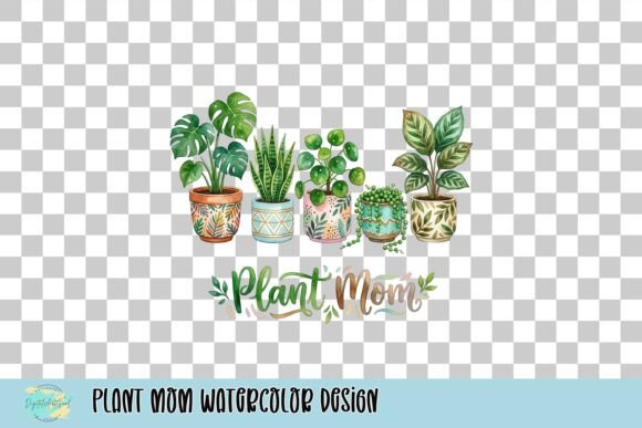 Plant Mom Watercolor Design: A Charming Asset for Creative Projects