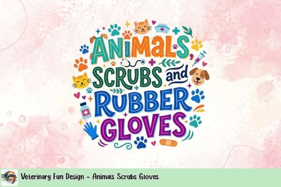 Playful Veterinary Design: Scrubs, Gloves, and Animal Charm