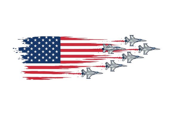 USA Flag Jet Fighter Design: A Bold Graphic for Aviation and Patriotic Projects
