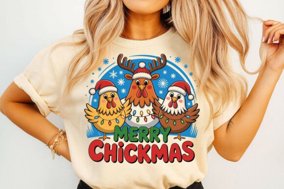 Whimsical Holiday Cheer: The Festive Chicken Trio Design